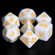 White Opaque dice(Yellow font)
